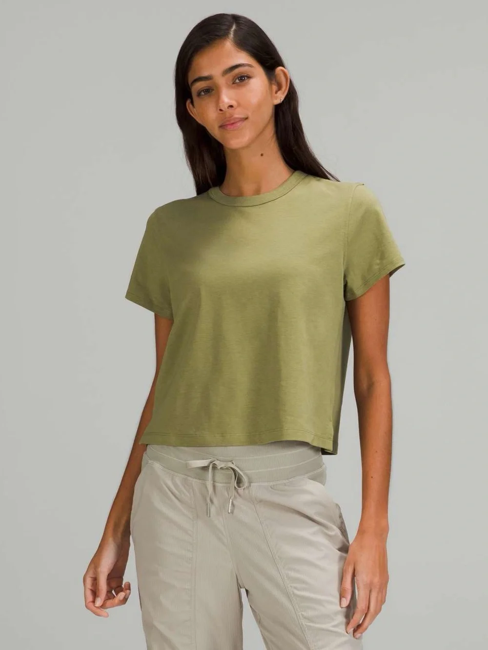 Lululemon Classic-Fit Cotton-Blend Cropped Short Sleeve Workout Run T-Shirt